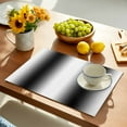 thumbnail image 2 of White Black Placemats Set of 6, Modern Gradient Vertical Stripes Geometric Placemats for Dining Table, Place Mats for Kitchen Tabletop, Waterproof Wipeable Dining Table Mats Set, 2 of 9
