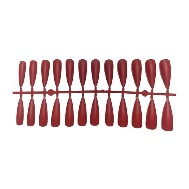 Vogacara Tabletas para mejorar las uñas Diseño de puntos elegantes Textura esmerilada Uña falsa Llamativas puntas de manicura JM-20 Rojo brillante Type3 NO3 Vogacara CE012053-20