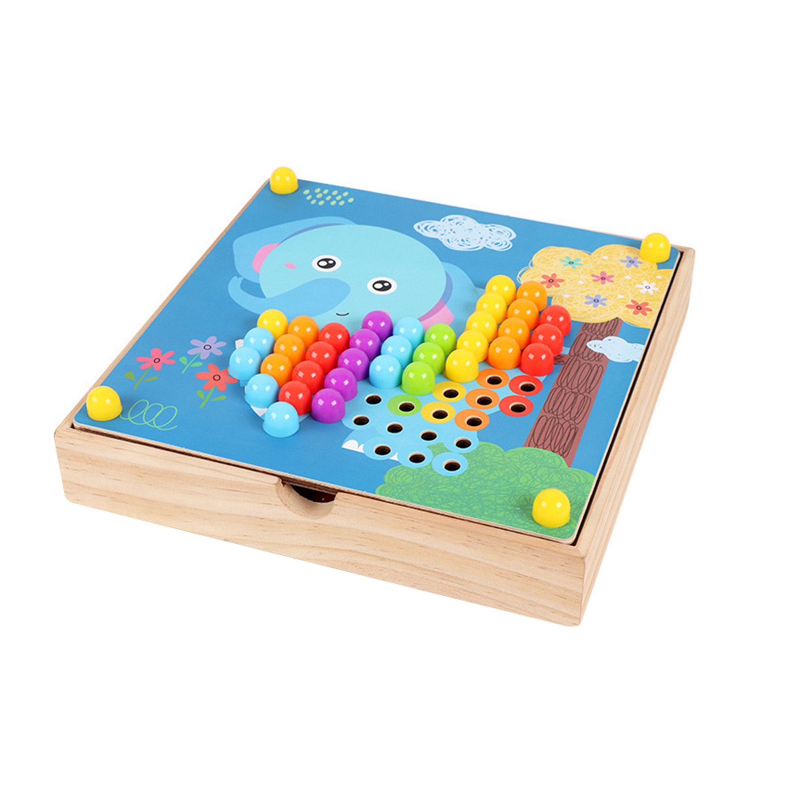 Cartoon Pegboard Game Toy Color Matching Puzzle for Toddlers
