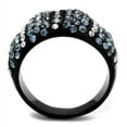 thumbnail image 3 of Luxe Jewelry Designs Stainless Steel Women's Ring with Montana Blue and Clear Crystals - Size 8, 3 of 4