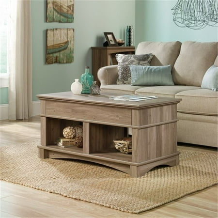 Oak Tabletop - Bowery Hill Lift Top Coffee Table in Salt Oak