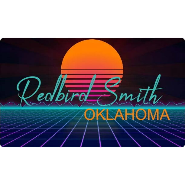 Redbird Smith Oklahoma 2 X 1.25Inch Vinyl Decal Stiker Retro Neon