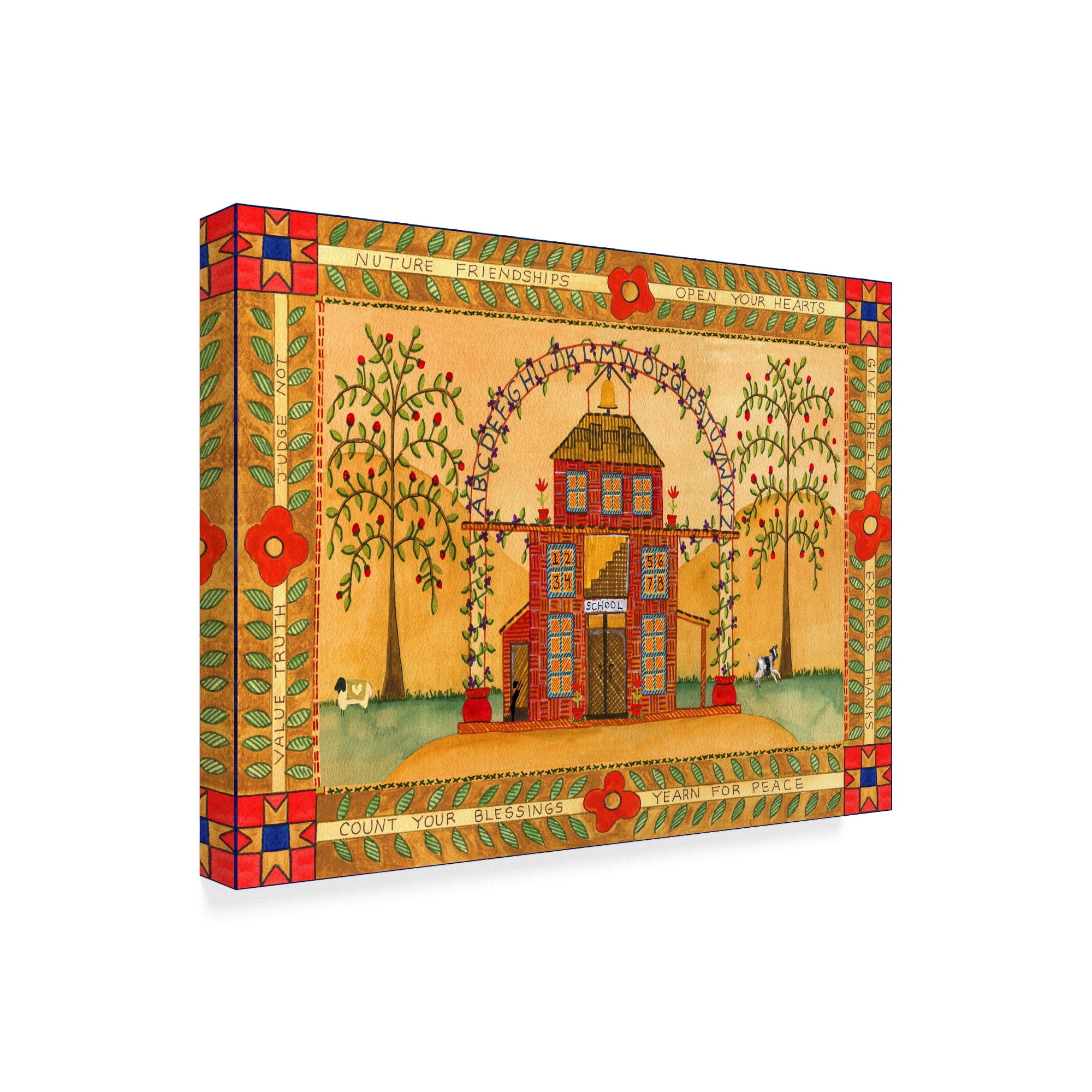 Trademark Fine Art 'School House Blessings Nurture Friendships' Canvas Art by Cheryl Bartley