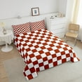thumbnail image 4 of Erosebridal White Rust Red Checkered Bedding Set Buffalo Plaid Grid Comforter Set Twin,Checkerboard Quilt Set Aesthetics Gingham Duvet Set Modern Room Decor, 4 of 8