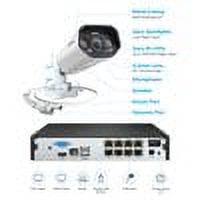 ZOSI 8CH 5MP Outdoor PoE Security Camera System, 4pcs 5MP Audio PoE IP Surveillance Camera with Spotlight, 4K 8CH NVR Built-in 2TB HDD, Smart Person/Vehicle Detection
