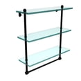 thumbnail image 6 of Prestige Regal Collection Triple Tiered Glass Shelf with Integrated Towel Bar - Polished Brass / 22 Inch, 6 of 7