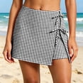thumbnail image 6 of Tumotour Plus Size Summer Shorts for Womens High Waisted Wide-Leg Skirt A-Line Wrap Mini Running Shorts with Shorts Side Plaid Skorts Athletic Workout Shorts, 6 of 8