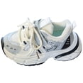 thumbnail image 4 of Kids Sneakers Boys Girls Running Shoes Lace up Mesh Breathable Lightweight Platform Athletic Sports Tennis Shoes Beige 10 Little Kid, 4 of 5