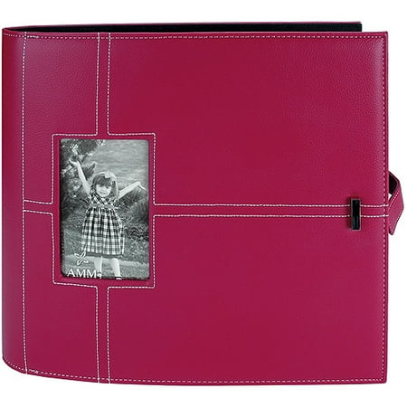 All My Memories Urban Postbound Album 12''X12'', Raspberry