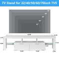 thumbnail image 4 of UHOMEPRO TV Stand for TV up to70'', High Gloss Entertainment Center with RGB LED Lights and Storage Shelves, White Media Console for Living Room, 4 of 11