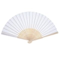 thumbnail image 3 of Lolmot Hand Held Fan for Cooling Pattern Folding Dance Wedding Party Lace Silk Folding Hand Held Solid Color Fan, 3 of 8