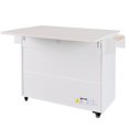 thumbnail image 2 of K&K Îlot de Cuisine avec Armoire à Déchets Rabattable, Îlot de Cuisine Roulant avec Rallonge Rabattable de Rangement, Porte-Épices, Porte-Serviettes et Tiroirs, Chariot de Cuisine avec Tablette Ajustable pour Cuisine et Salle à Manger, Blanc, 2 of 35