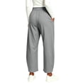 thumbnail image 6 of QATAINLAV Women Quick Dry Barrel Pants Casual Elastic Waisted Wide Leg Sweatpants Baggy Athletic Palazzo Trousers with Pockets Gray XL, 6 of 8