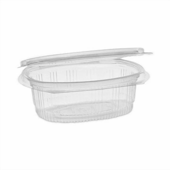 Pactiv Earth Choice PET Hinged Lid Deli Container, 12 Oz., 4.92" x 5.87" x 1.89", Clear, 200 Per Carton - PCT0CA910120000