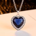 thumbnail image 5 of ICTPTOSL Mothers Day Gifts for Women Sterling Silver Heart Crystal Necklace for Women Wife Mom Daughter, Sapphire Gemstone, 5 of 6