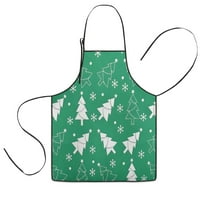 Green Christmas Tree Pattern Kids Aprons for Girls and Boys,Adjustable Neck Strap Toddler Aprons for Kids Cooking Baking