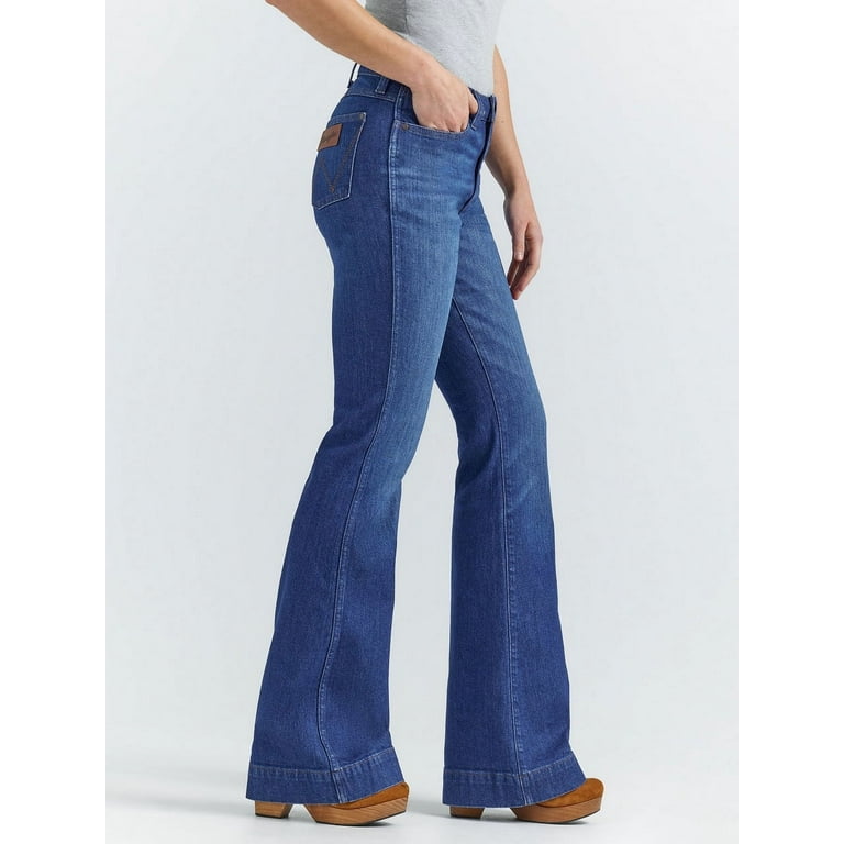 Vintage purchases Wrangler Blue Denim High Rise Flare Jeans, 34x30, Brand New, Style 1499