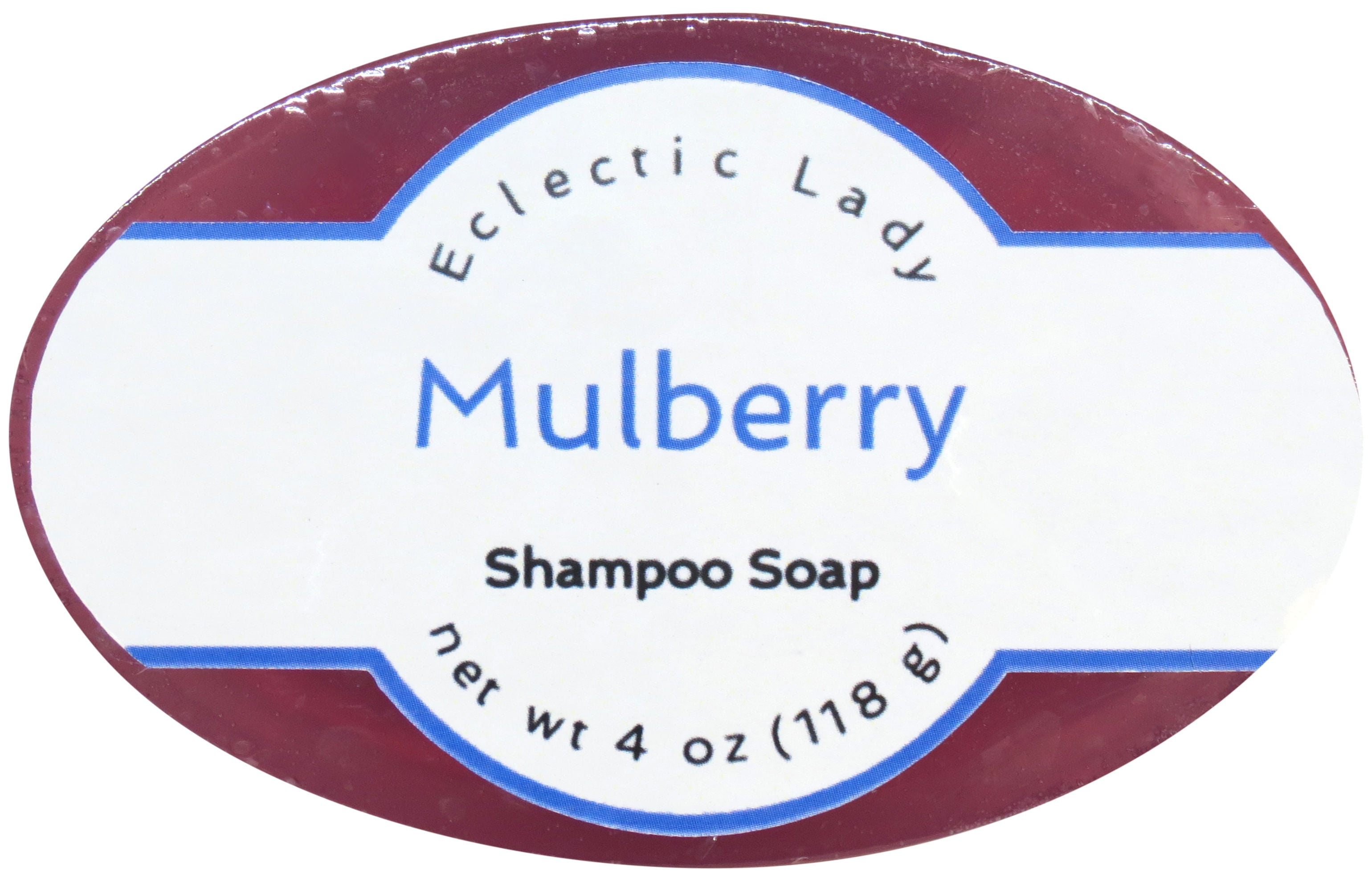 Mulberry Shampoo Soap Bar By Eclectic Lady with Pure Argan Oil, Silk Protein, Honey Protein and Extracts of Calendula Flower, Aloe, Carrageenan, Sunflower - 4 oz Bar