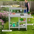 thumbnail image 3 of SERWALL Potting Bench Outdoor Potting Table with Sink, HDPE Material All Weather Use- Spanish Gray, 3 of 8