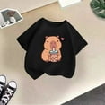 thumbnail image 4 of Suilloe Toddler Girls T-Shirt Short Sleeve Capybara Print Round Neck Tee Kids Girls Daily Wear School Outdoor Play Comfortable T-Shirts,10 -12 Years, 4 of 4