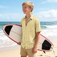thumbnail image 6 of ZOYOEN Boys Dress Shirts with Pocket- Summer Casual Short Sleeve Striped Kids Button Down Shirts Yellow Size 14, 6 of 8