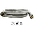 thumbnail image 2 of HQRP 2-Pack Universal Premium Stainless Steel Dishwasher Fill Hose with 3/8&quotx3/8" Comp Connection and 90 Degree 3/8" MIP Elbow or 3/4" Swivel Gooseneck Fitting, 2 of 8