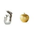 thumbnail image 1 of Estatua moderna y abstracta de un delfín y figura de cerámica para decoración de sala de estar, oficina, mesa, chimenea, estantería, comedor o dormito, 1 of 8