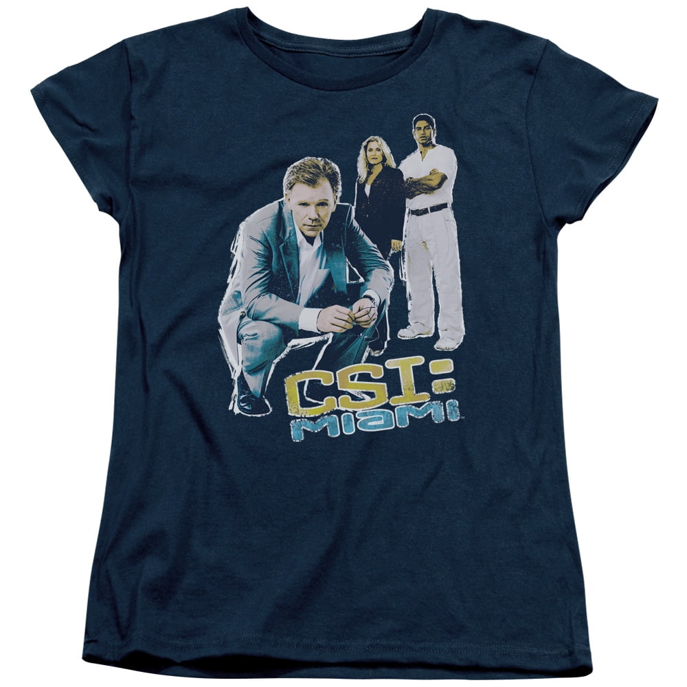 Csi:Miami In Perspective S S Women's Tee Navy Cbs982 by Trevco