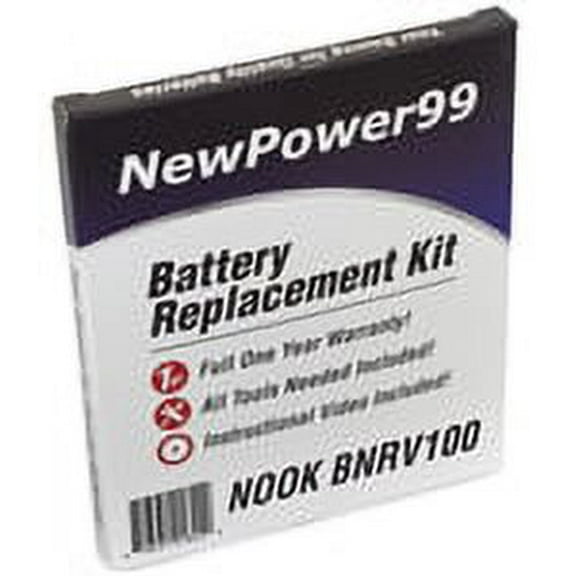 NOOK BNRV100 Battery Replacement Kit with Tools, Video Instructions, Extended Life Battery and Full One Year Warranty