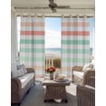 thumbnail image 6 of Peach Pink Green Ombre Kitchen Curtains Farmhouse Stripe Modern Cafe Short Curtains for Bathroom Blackout Window Curtain Grommet Small Window Treatment Tier Drapes for Bedroom Living Room 27.5"x39"x2, 6 of 9