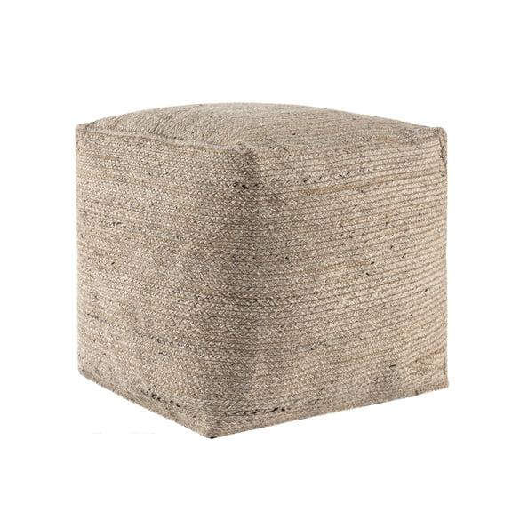 Harlow Hill Natali 18" x 18" Natural Bleached Striped Abstract Indoor Pouf