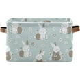 thumbnail image 2 of Storage Basket Watercolor Rabbit Foldable Canvas Laundry Baskets Bin Waterproof Inner Layer with Sturdy Handles for Toy Nursery Blanket Clothes 2 Pack, 2 of 7