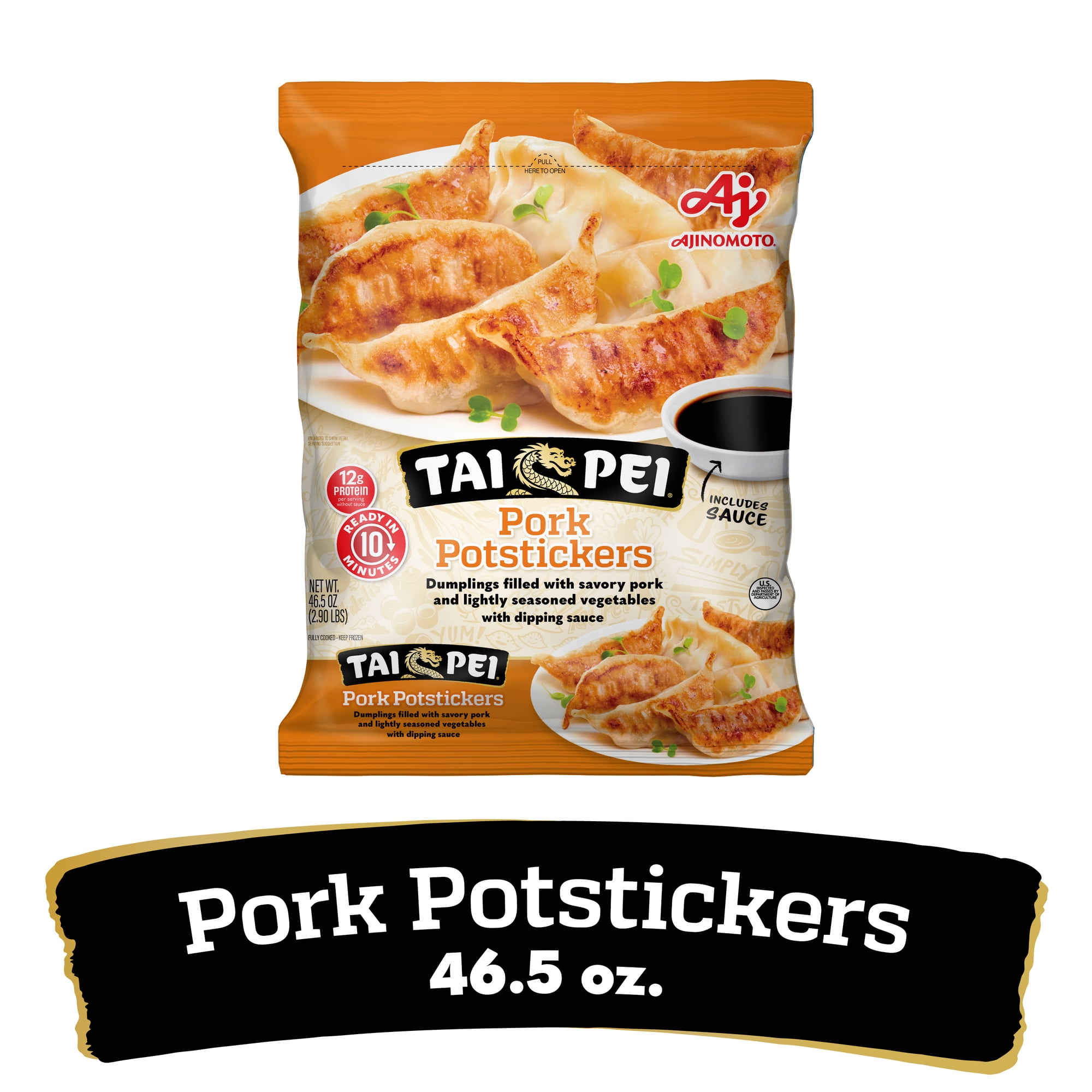 Tai Pei Pork Potstickers, Frozen Asian Appetizers, 46.5 oz