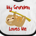 thumbnail image 4 of Inktastic My Grandma Loves Me Sloth Boys or Girls Baby Bib, 4 of 4