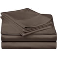 thumbnail image 2 of True Luxury Pure Heavy Rich Pima Cotton 4-Piece Bed Sheets Set Queen Size Fits mattresses Upto 21-24” deep Pocket – Sateen Weave (Solid, Chocolate), 2 of 10