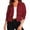 Wine, variant on Women's Cropped Utility Jacket Lapel Button Down Drawstring Waist Cargo Coat with Patch Pockets Lightweight Casual Outdoor Outerwear Black