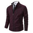 thumbnail image 1 of Abrigo deportivo informal para hombre, cárdigan cálido de lana con cremallera, cuello alto, Color sólido, otoño e invierno, Nuevo Jersey, 1 of 1