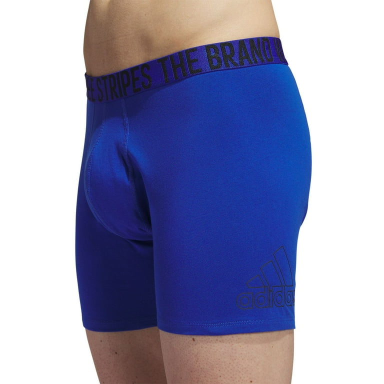 adidas Stretch Cotton Boxer Brief Underwear 4-Pack (Mens, Black