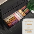 thumbnail image 4 of Tall Dresser with 6 Drawers for Bedroom, 4+2 Vertical Storage Organizer Tower, Chest of Drawers with Fabric Bins, Steel Frame, Handle, Wood Top for Home Living Room, Closet, Entryway - Black, 4 of 9