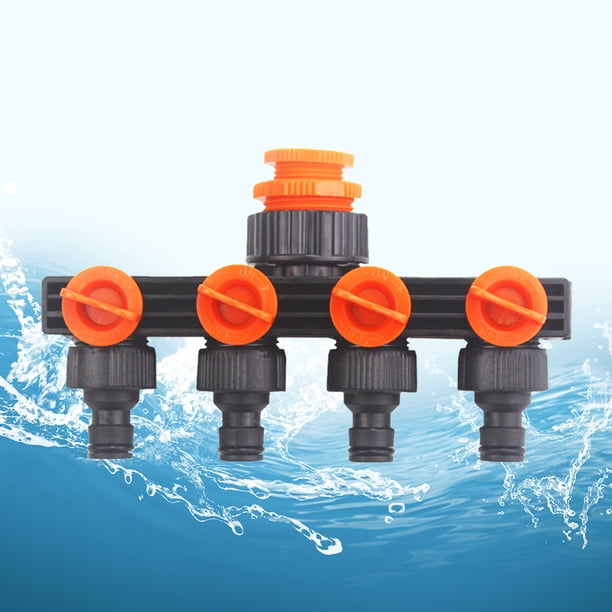 Divisor de agua de jardín de 4 vías Divisor de tubo de manguera extraíble para riego de césped doméstico Wdftyju Libre de BPA