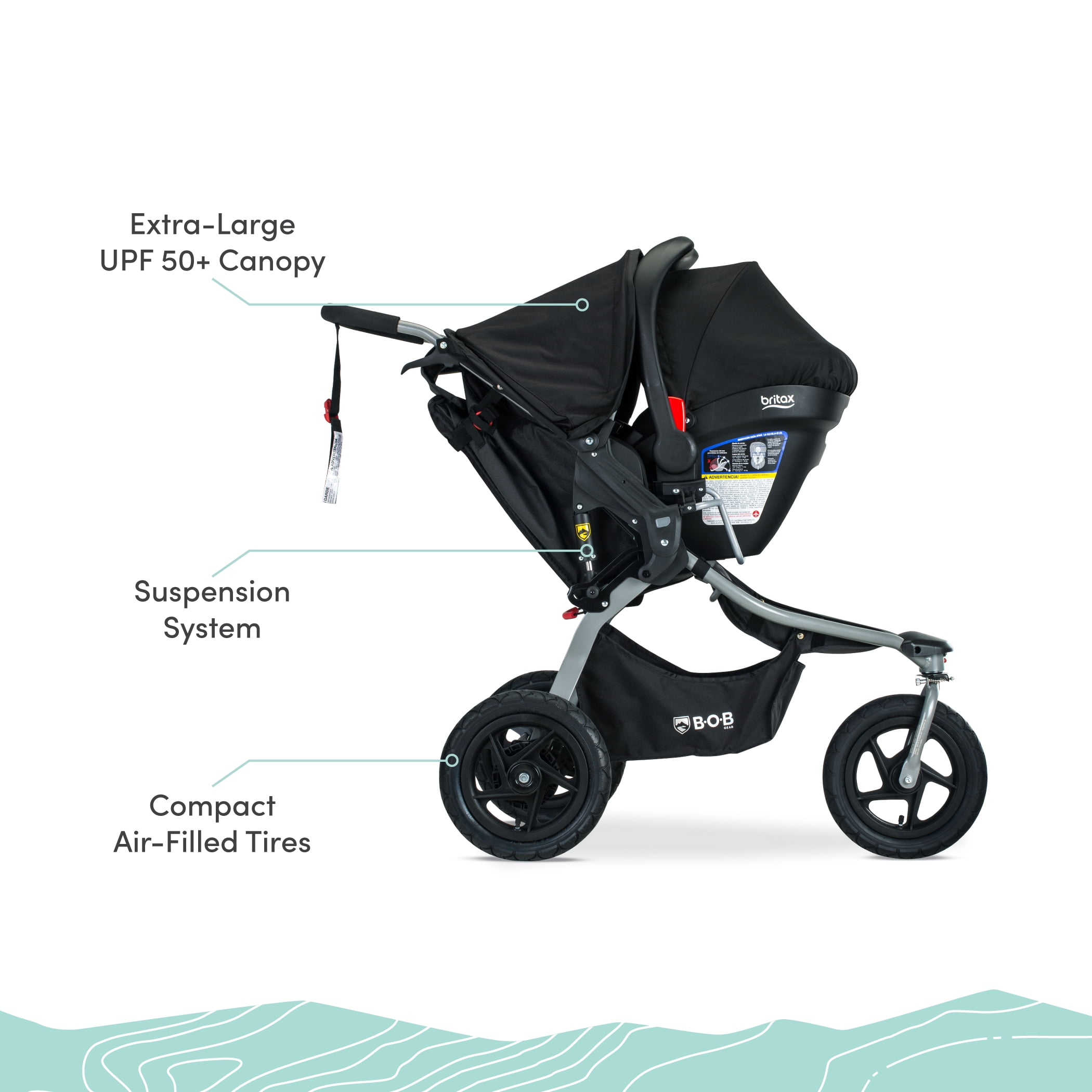 Bob Gear Rambler Travel System With B Safe Gen2 Infant Car Seat Black Walmart Com Bob Gear Rambler Travel System With B Safe Gen2 Infant Car Seat Black Walmart Com