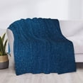 thumbnail image 3 of Uemuo Deep Blue Glitter Printed Throw Blanket for Couch, Fluffy Fuzzy Blankets for Bed, Sofa, Cozy Flannel Faux Fur Blanket-50"x40", 3 of 6