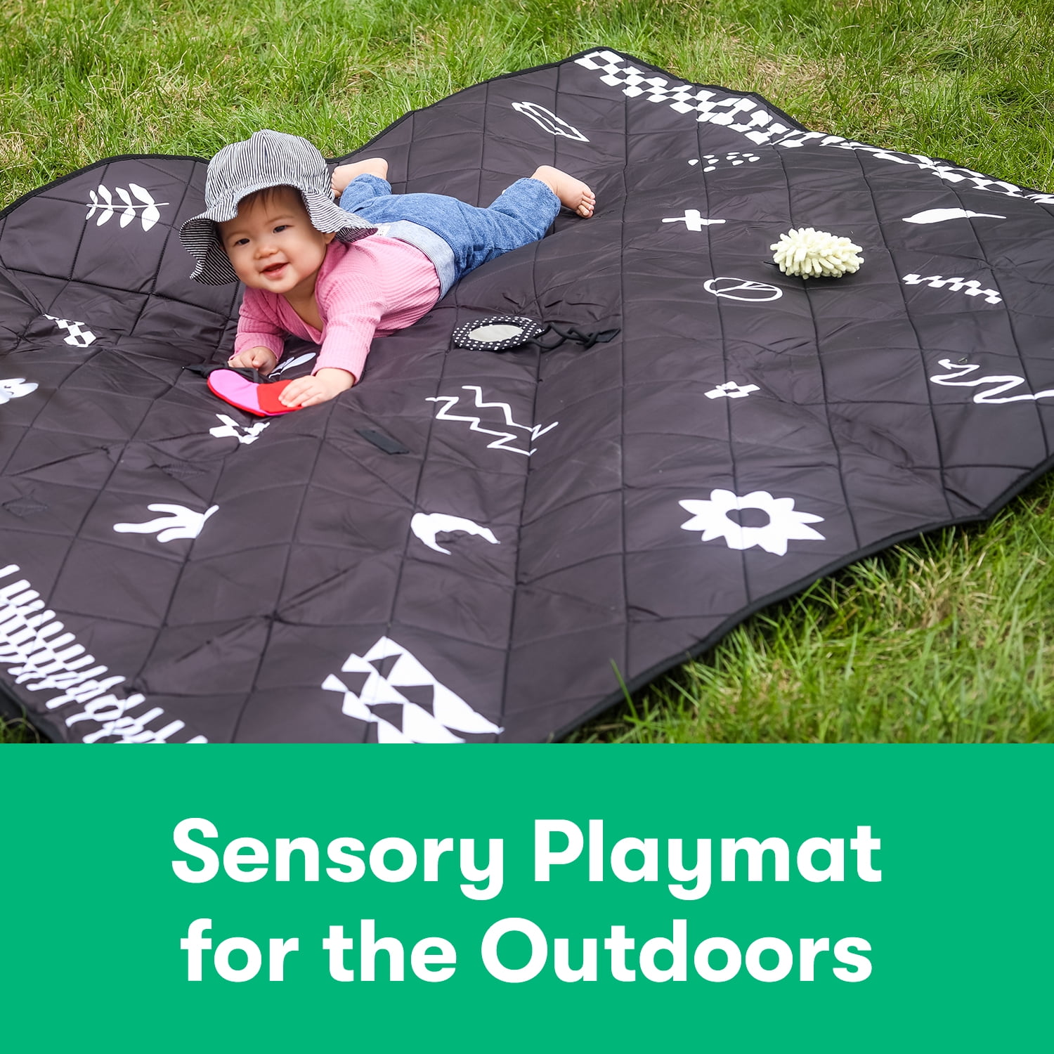Colugo Park Playmat, Sensory Play Mat for Outdoors, Black