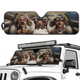 thumbnail image 2 of KUIFORTI Windshield Sun Shade Funny Dachshund Vehicle Accessories Compatible with Jeep Gladiator JT 2020-2025 Blocks Heat and UV Rays, 2 of 6