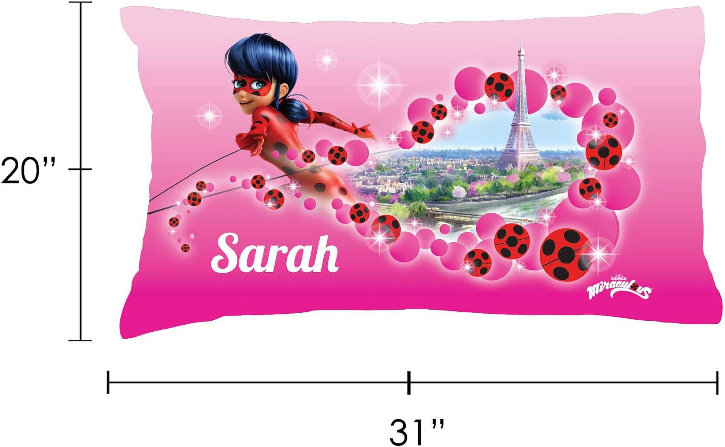 Personalized Miraculous Ladybug Girls Pillowcase, Pink