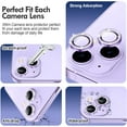 thumbnail image 3 of for iPhone 14 / iPhone 14 Plus Camera Lens Protector Bling, 9H Hardness Scratchproof Camera Screen Cover Metal Individual Diamond Ring for iPhone 14 Accessories, Case Friendly (Purple Diamond), 3 of 5