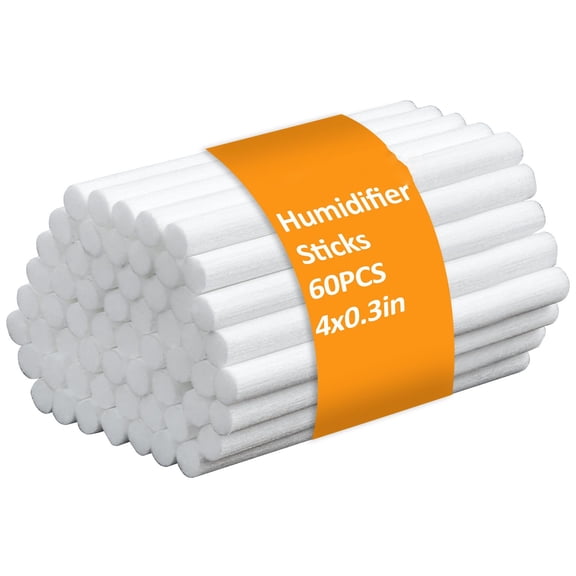 60PCS Humidifier Stick Filter Refill - Mini Air Diffuser Pure Wicks Refill Cotton Filter Sticks Replacement Wicks for Small Portable Humidifier Diffuser in Office Bedroom Home