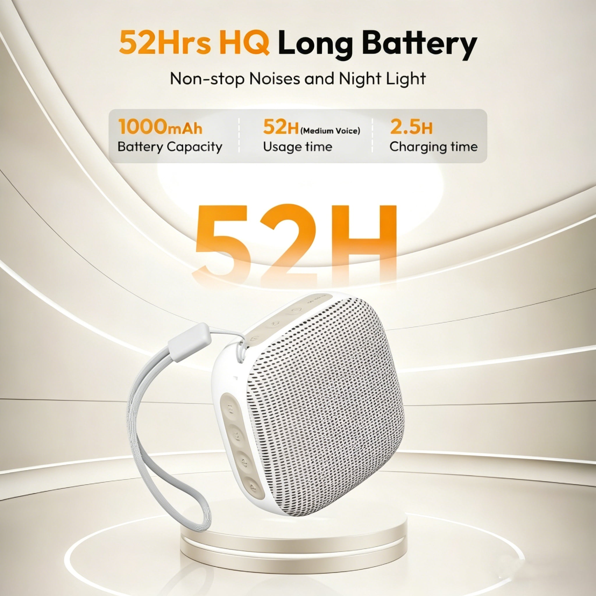 HRWOKI White Noise Machine for Babies & Adults, Portable Sound machine 20 Soothing Sounds, Sleep Aid for Home, Travel, Office