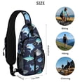 thumbnail image 5 of Crossbody Sling Backpack for Women Men Navy Cartoon Shark Pattern Shoulder Sling Crossbody Casual Chest Bag for Travel Sports Running Hiking, 5 of 6