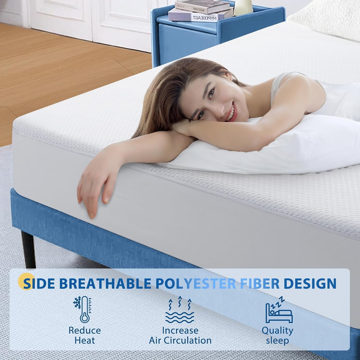 WeGuard 100% Waterproof King Mattress Protector, Breathable Cooling Bamboo 3D Air Fabric Mattress Cover, Soft Noiseless Bed Cover, Machine Washable, 8-21'' Deep Pocket